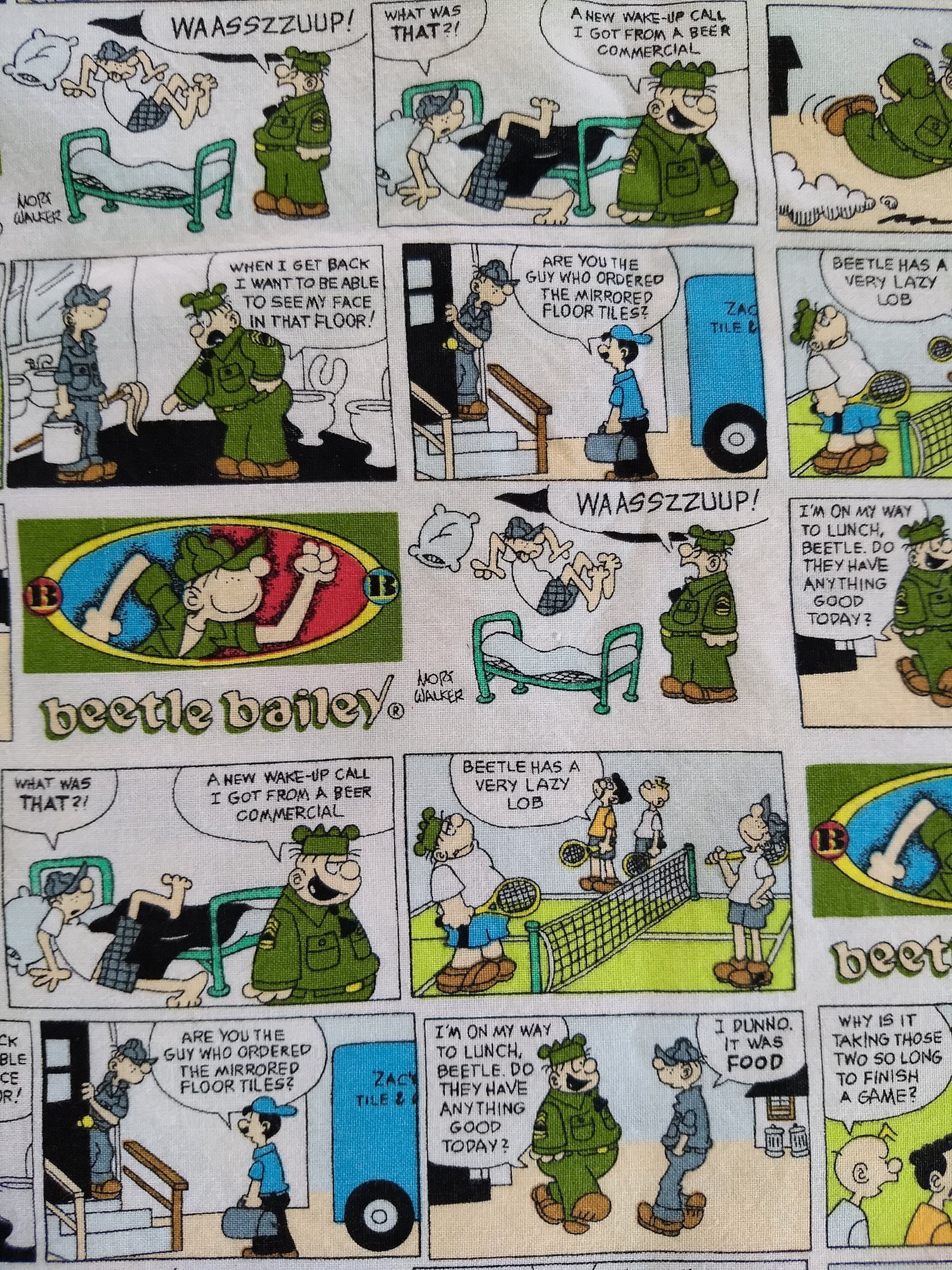Beetle Bailey Cartoon Strip / Comic Fabric - Etsy UK Beetle Bailey Cartoon Strip / Comic Fabric - Etsy UK