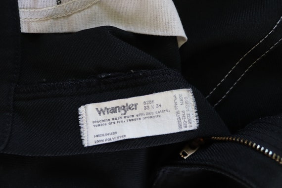 Vintage Men's Black Polyester Wrangler Jeans - 80… - image 6