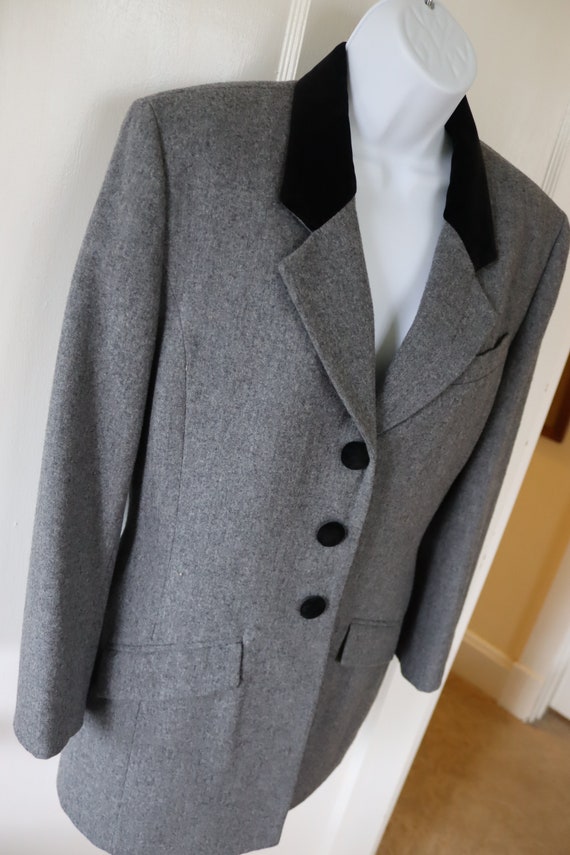Pendleton Gray Wool Riding Jacket - Long Gray Woo… - image 2
