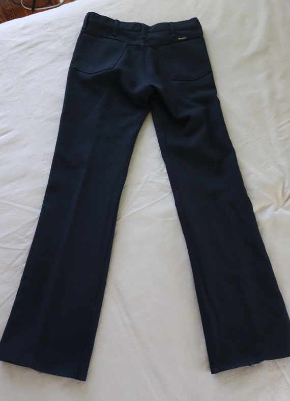 Vintage Men's Black Polyester Wrangler Jeans - 80… - image 5