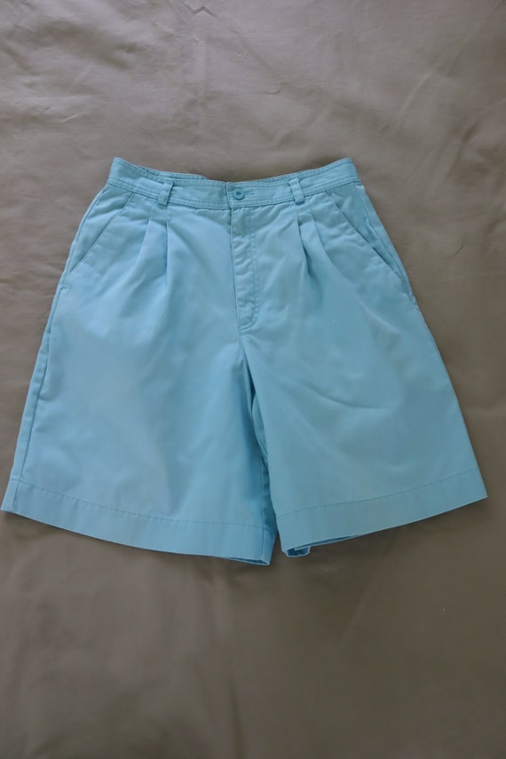 Aqua/Turquoise High Rise Pleated Shorts by Liz Cl… - image 1