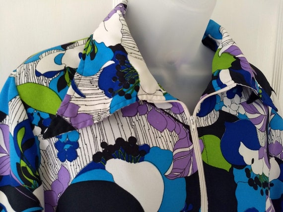 Large collar, Psychedelic Blouse from 1960s/1970s by … - Gem