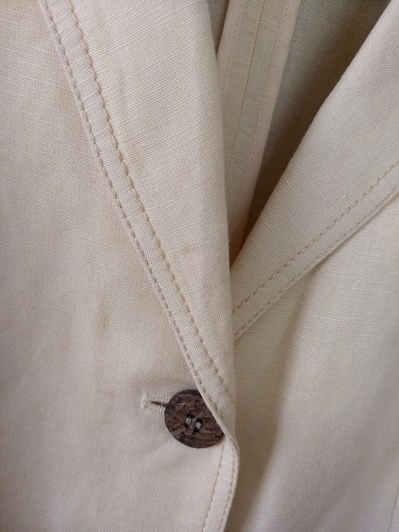 Ivory Linen Blazer and Crop Pants / Summer Linen … - image 6