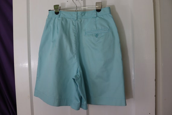 Aqua/Turquoise High Rise Pleated Shorts by Liz Cl… - image 4