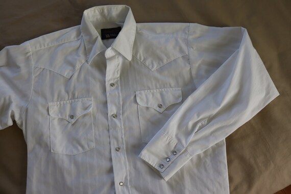 Mens Western Cowboy Shirt With Pearl Buttons Size 16 34 White Long sleeve Panhandle Slim Western Shirt so You Can Be an Urban Cowboy Etsy Canada
