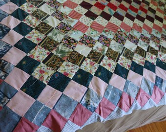 ヴィンテージ アラウンド ザ ワールド キルトトップ - スクラップ