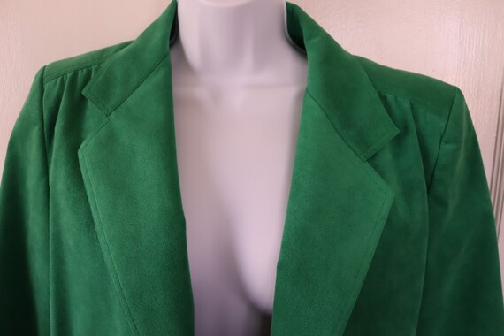 Green Ultrasuede Blazer - 70s/80s washable Ultras… - image 4