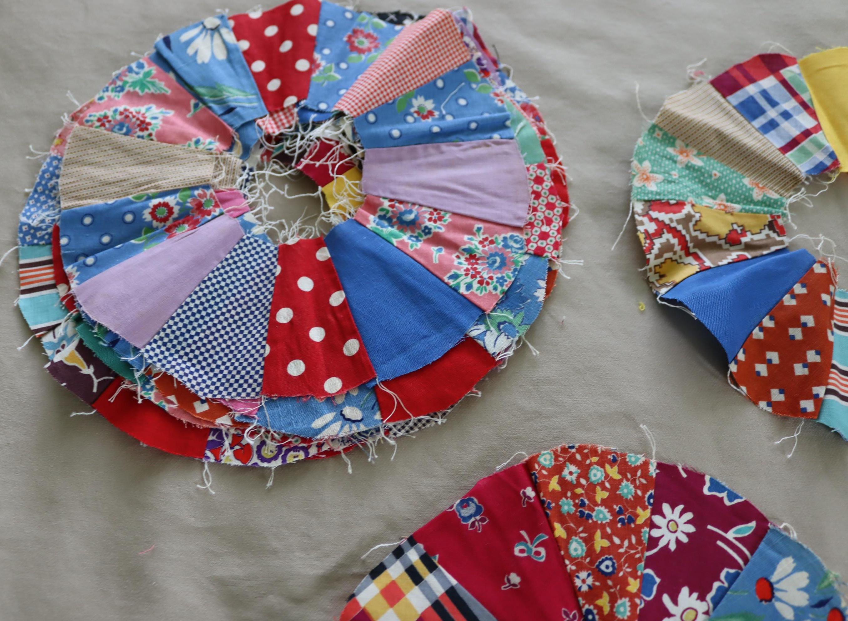 50年代/60年代のドレスデンプレートキルトブロック5個 - ヴィンテージ