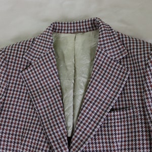 Mens Houndstooth Plaid Wide Collar Jacket or Sports Coat from 60s or 70s image 4