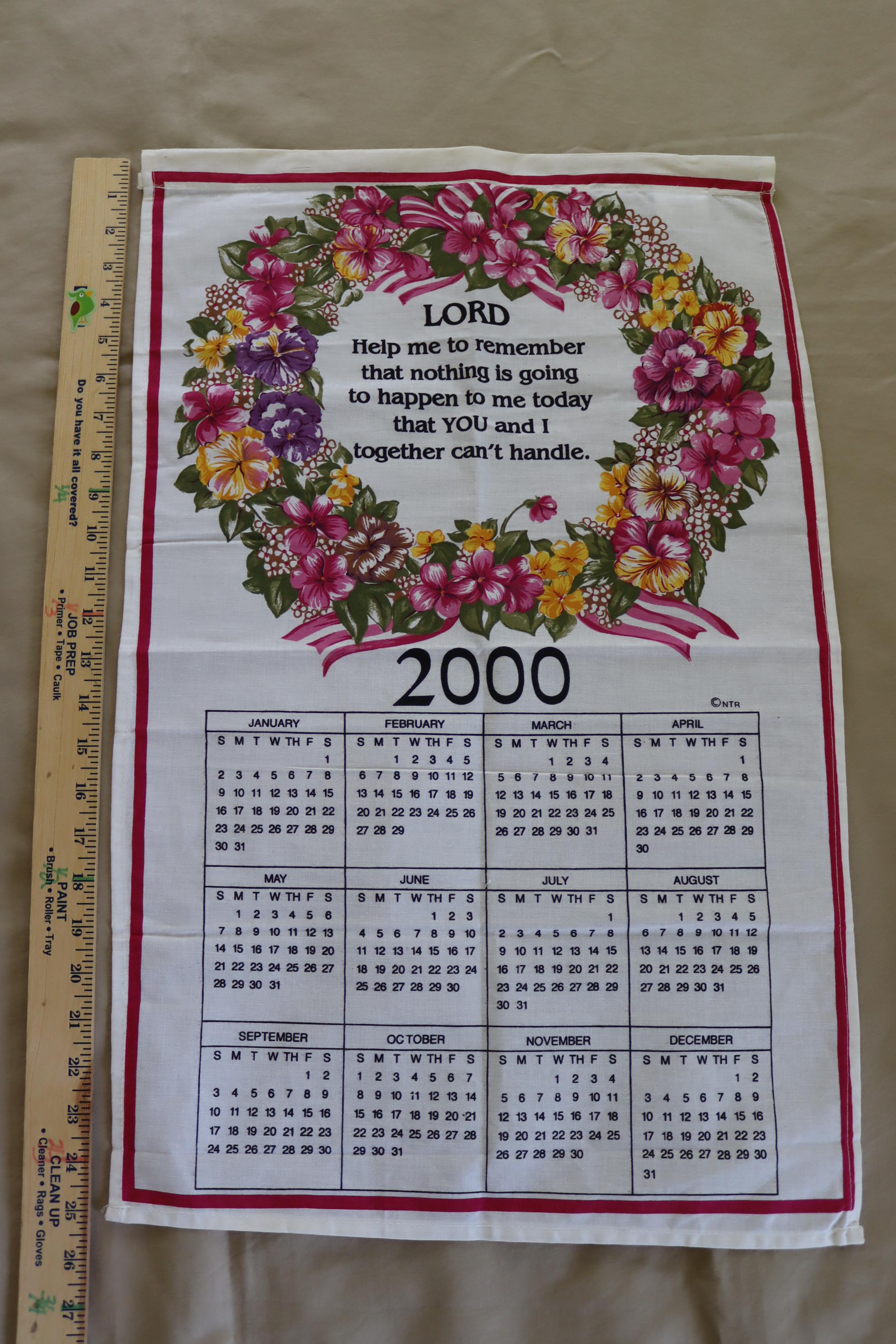Torchon calendrier 2002 - Linge de maison