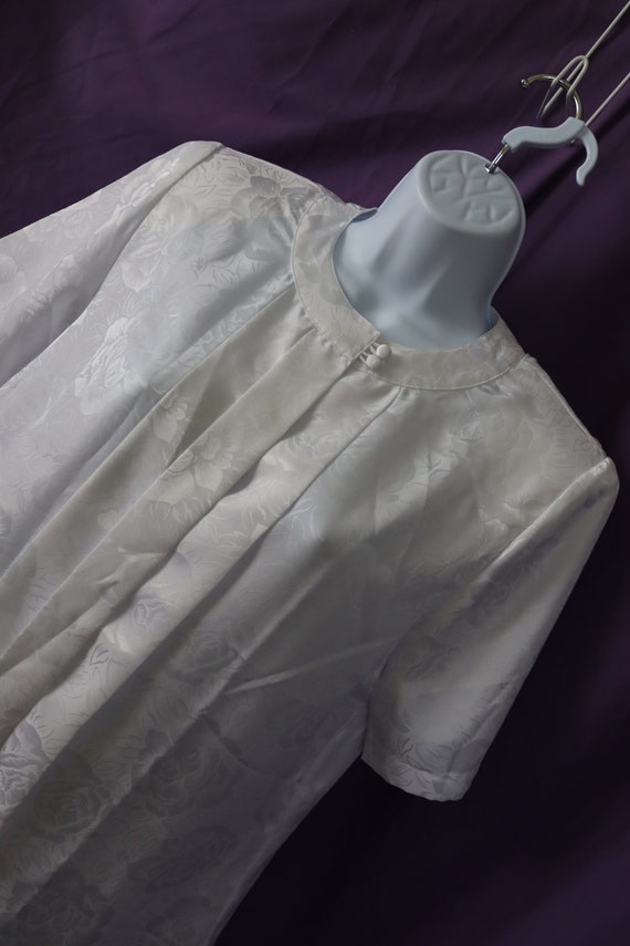 Silky White Blouse for Suits or Skirts - Short Sle