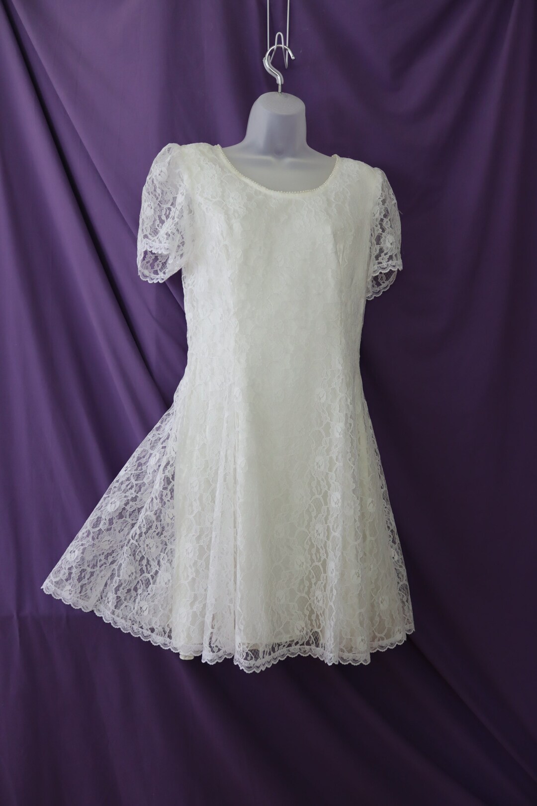 Vintage Gunne Sax Ivory Lace Dress by Jessica Mcclintock - 80s Gunne ...