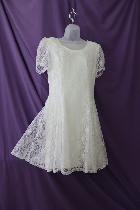 Vintage Gunne Sax Ivory Lace Dress - by Jessica Mc