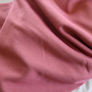 1970s/early 80s Dusty Rose Pink Double Knit Fabric - Vintage Rose Pink Polyester Knit Fabric for retro clothing or patchwork
