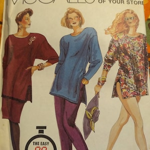 Easy Tunic and Skirt Pattern by McCall&#39;s  -Easy to Sew Beach Cover-up Pattern -Long Sleeve Pullover Top Pattern -Easy Straight Skirt pattern