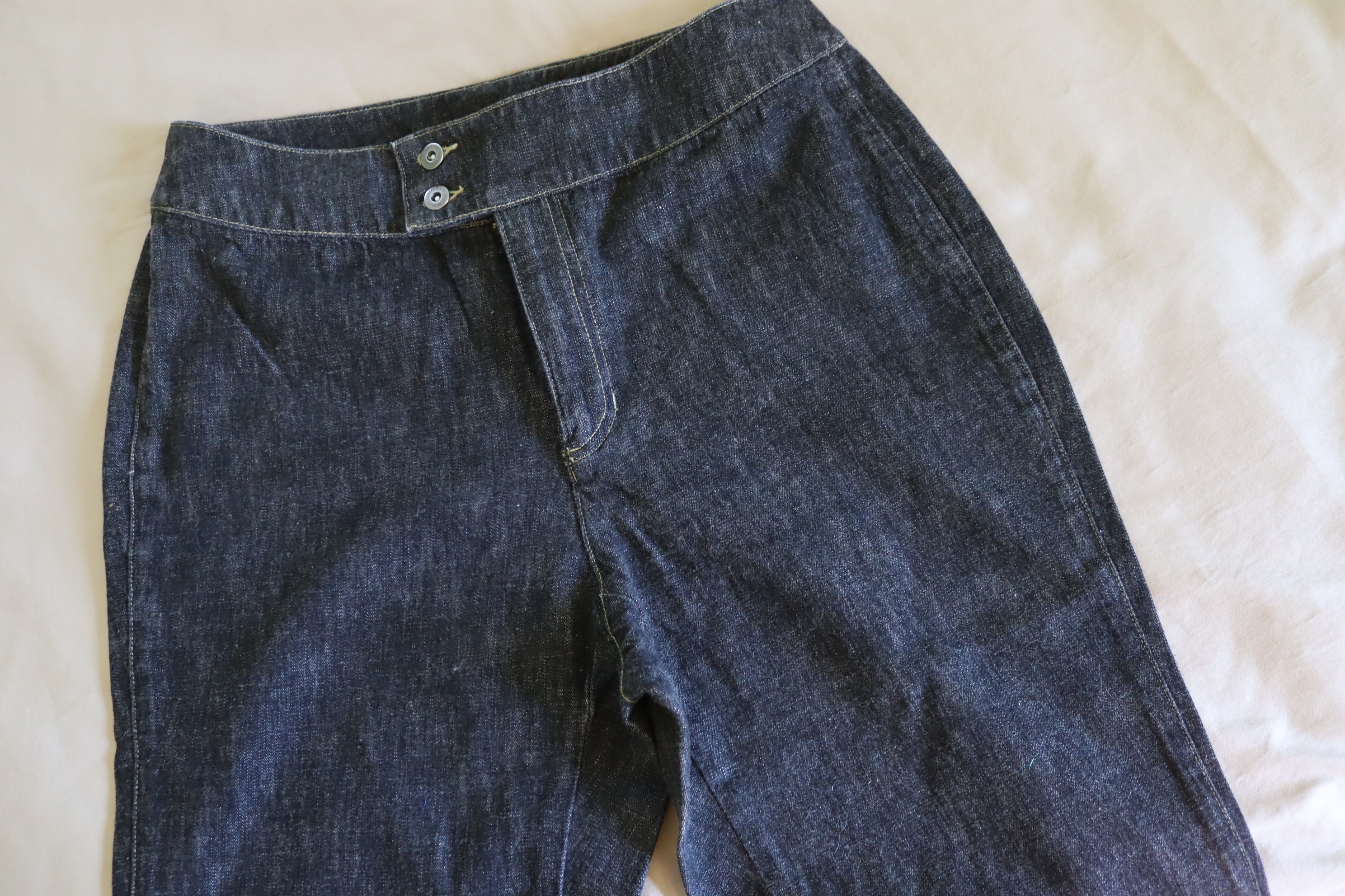Pantalon Jean Femme Liz Claiborne - Coupe Large Jambe Droite - Taille 6 - Denim Foncé
