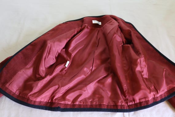 Rust Boiled Wool Jacket with Black Trim - Vintage… - image 6