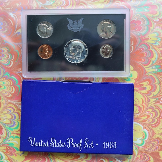 1968年 アメリカ合衆国プルーフセット 楽天市場】1968年 アメリカ造幣局 プルーフセット。（半世紀以上前の