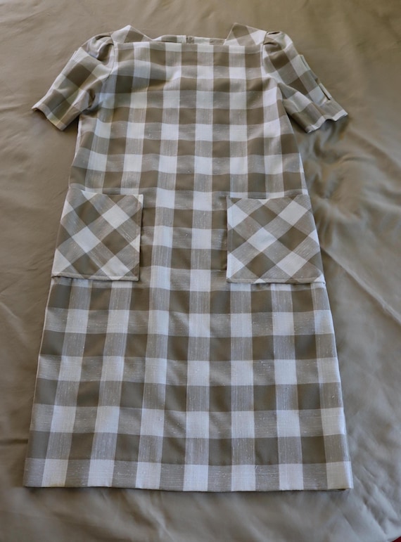 ivory plaid dress Aureum Ivory Plaid Mini Shirt Dress
