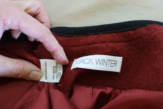 Rust Boiled Wool Jacket with Black Trim - Vintage… - image 7