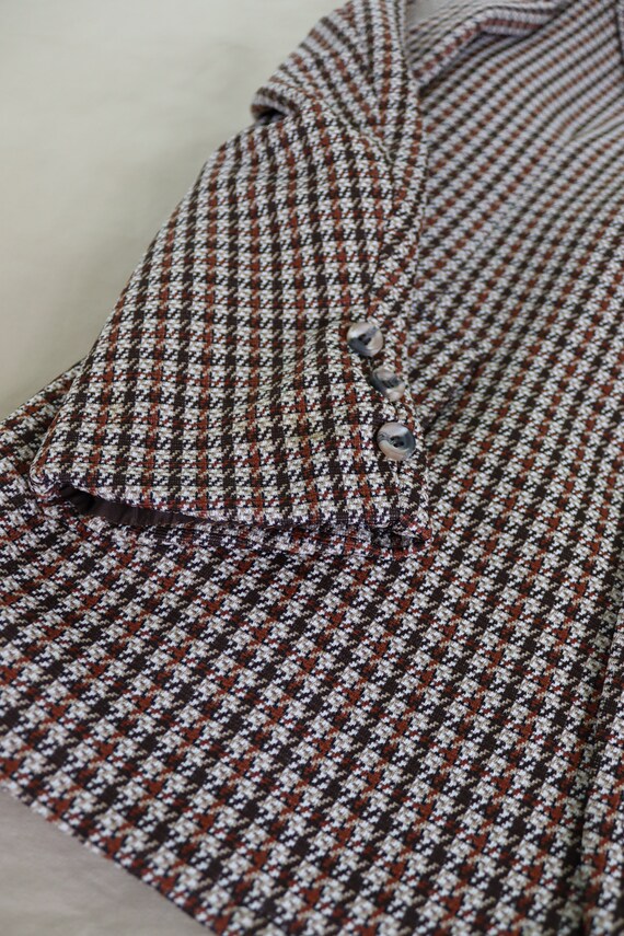 Men’s Houndstooth Plaid Wide Collar Jacket or Spo… - image 5