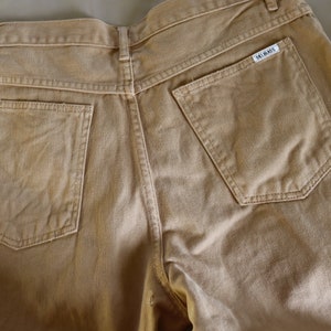 1980/1990s High Waisted / High Rise Light Brown Denim Jeans by Bill Blass - Vintage Khaki Denim Jeans