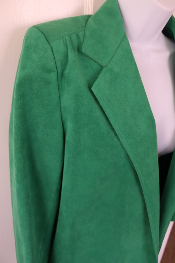 Green Ultrasuede Blazer - 70s/80s washable Ultras… - image 3