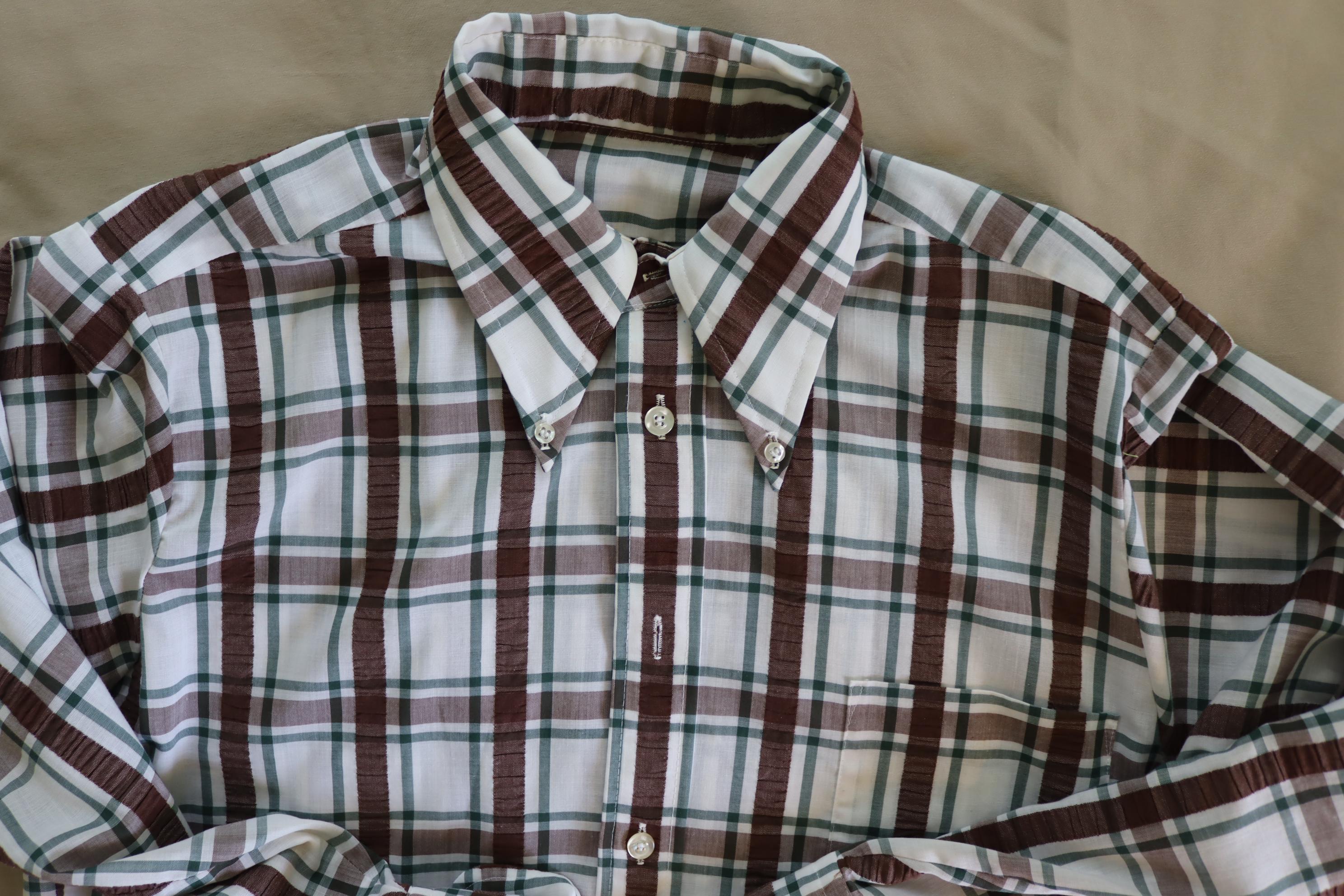 トップス 70s Vintage pullover shirt seersucker Striped Seerksucker Sleeveless Shirt