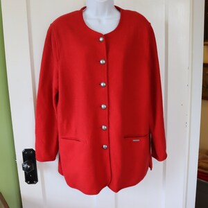 Geiger Boiled Wool Coat / Long Jacket - Red Tyrolean Boiled Geiger Boiled Wool Coat / Long Jacket - Red Tyrolean Boiled