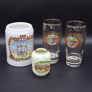 German Beer Glasses - German Beer Souvenirs from Ottererg Germany - Busch Gardens Das Festhaus Souvenir Beer Mug