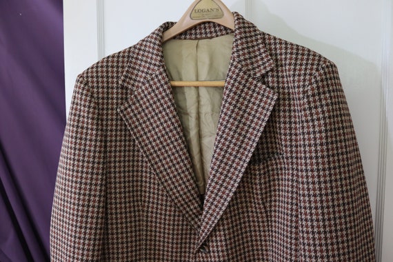 Men’s Houndstooth Plaid Wide Collar Jacket or Spo… - image 2