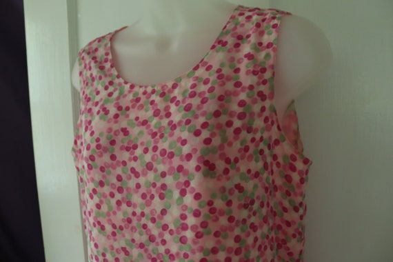 Reversable silky pink tank dress - floral AND pol… - image 4