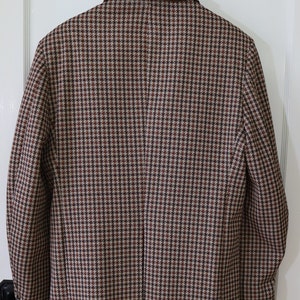 Mens Houndstooth Plaid Wide Collar Jacket or Sports Coat from 60s or 70s image 6