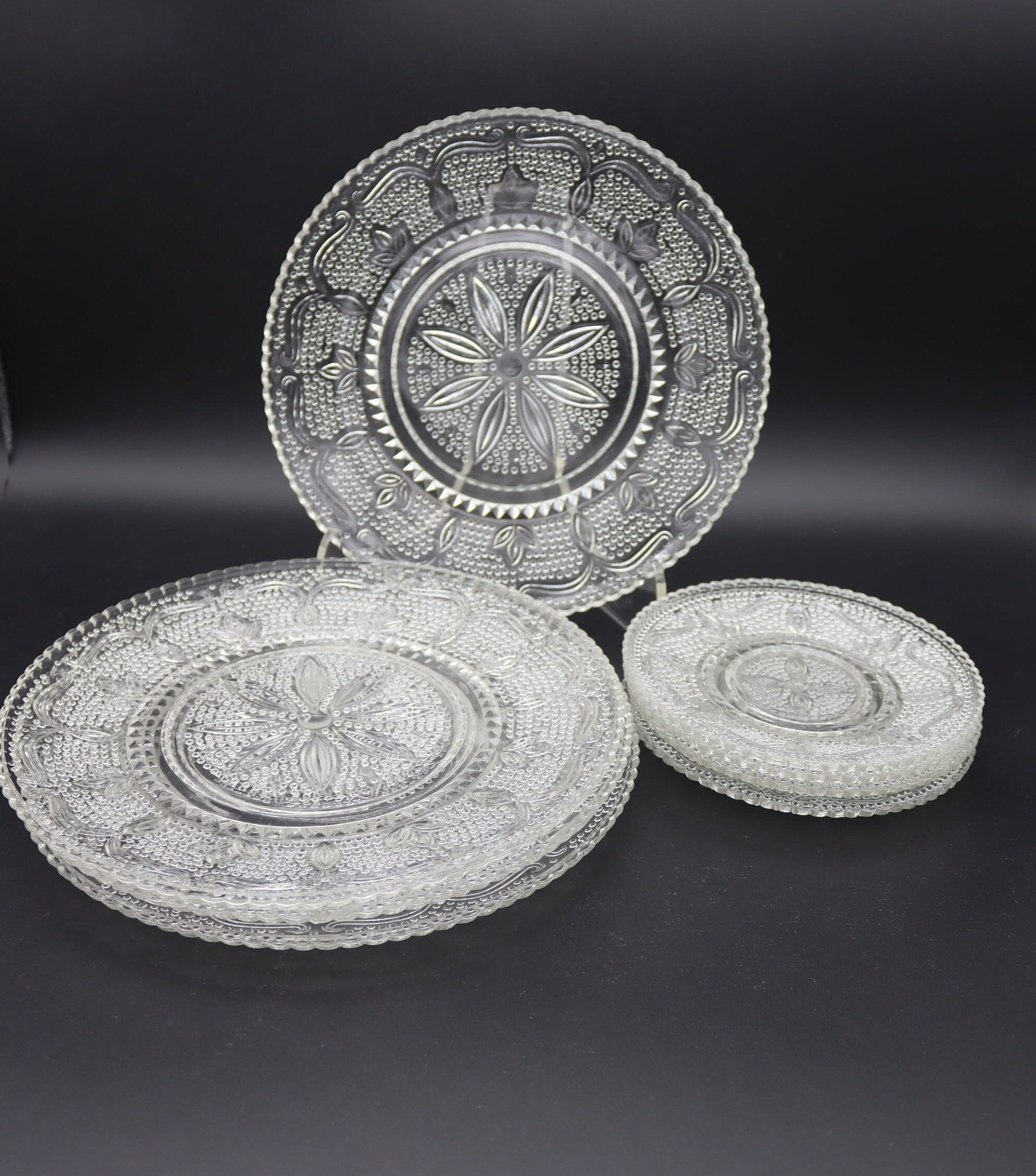 Vintage glass plates - Etsy 日本