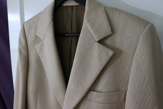 Mens Tan Wide Collar Polyester Double 