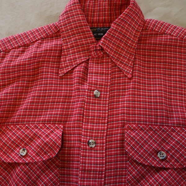 Mens Red Button up Shirt Etsy
