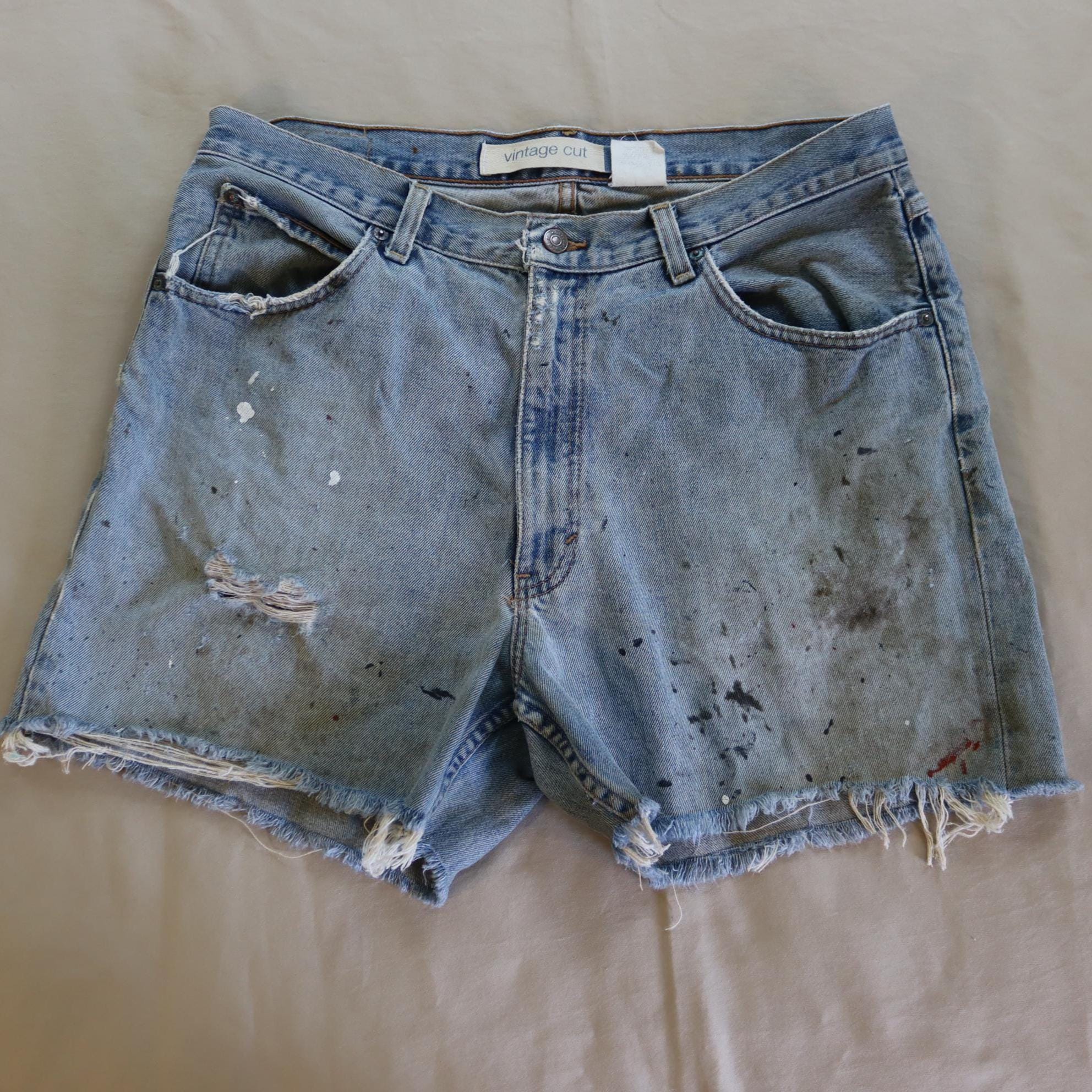Distressed Jean Shorts - Etsy