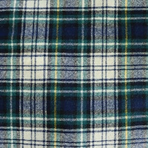 Navy Blue and Green Plaid/Tartan Wool Fabric -Vintage Wool Blend Plaid Fabric -Wool plaid fabric for clothing, historical or cosplay costume