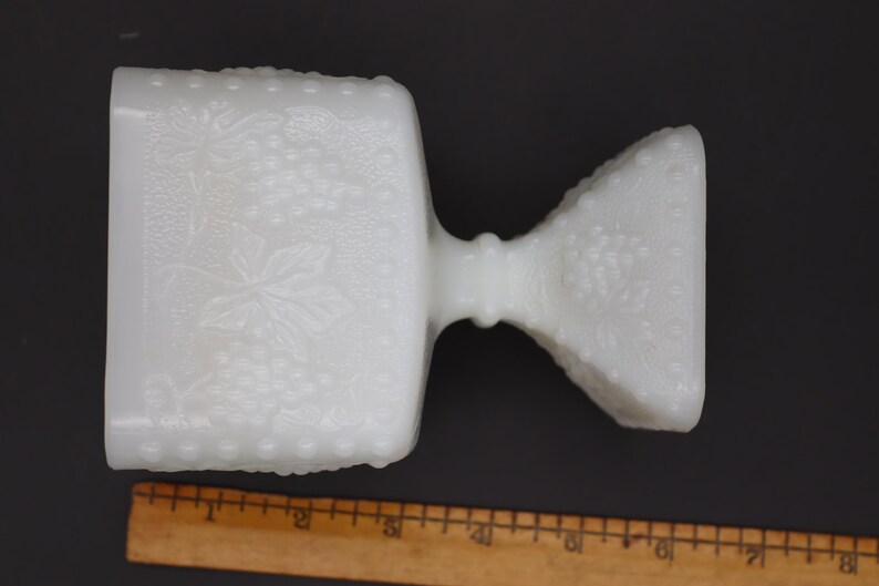 Vintage Milk Glass Pedestal Vases - Grapes Milk Glass Vase, Eight-Sided Milk Glass Pedestal Vase, Moon and Stars Milk Glass Pedestal Bowl image 8