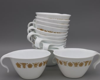 Corelle Butterfly Gold Open Handle Coffee Cup - Hook Handle Golden Butterfly Tea Cups
