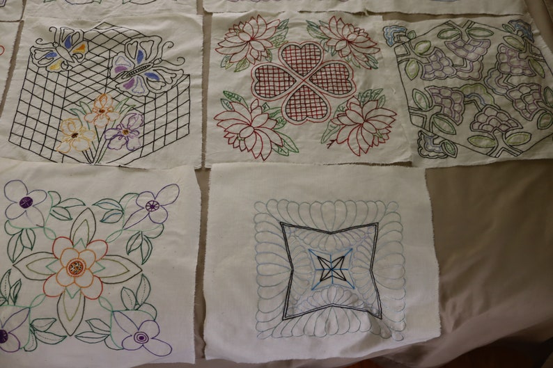 17 Handembroidered Quilt Blocks William Morris / Arts & Etsy