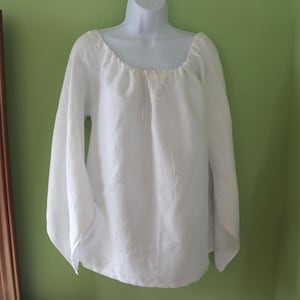 Historical Chemise - Handmade Medieval/Renaissance White Chemise - Drawstring neck peasant blouse for historical reenactment or cosplay