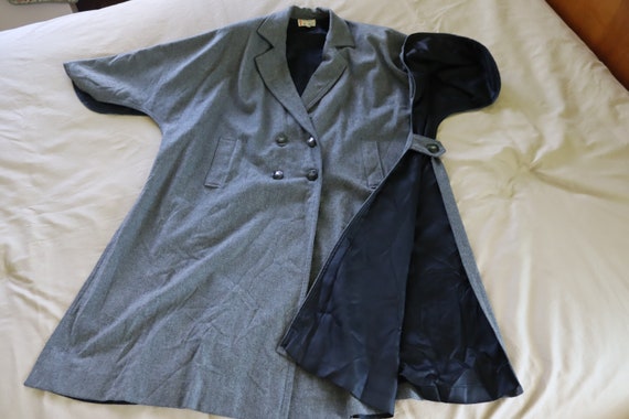 Long Gray Wool Cape with Button Front -Long Gray … - image 9