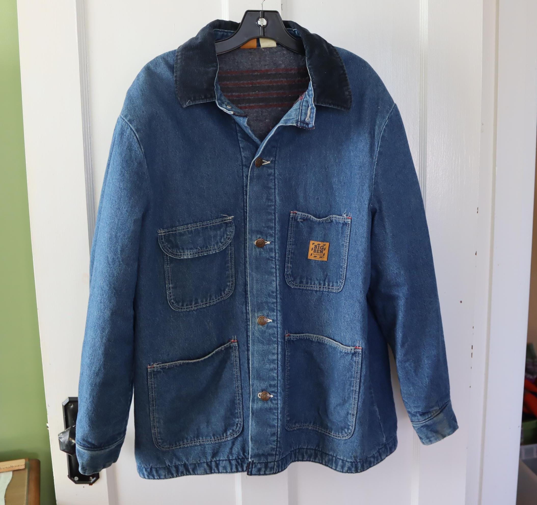 Vintage Big Ben Wrangler Denim Jacket Authentically Faded by Real