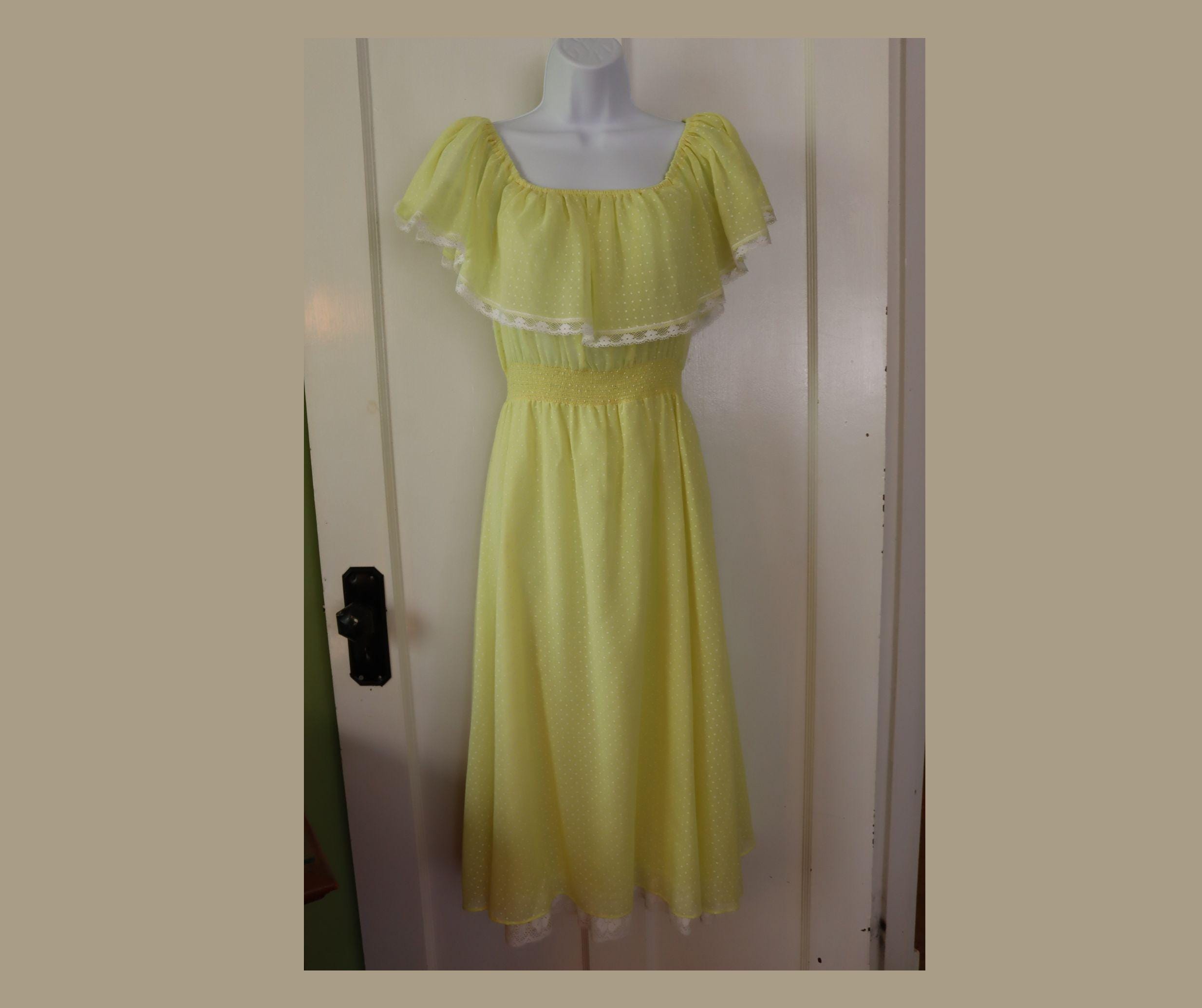 Off Shoulder White 70s Dress - Etsy