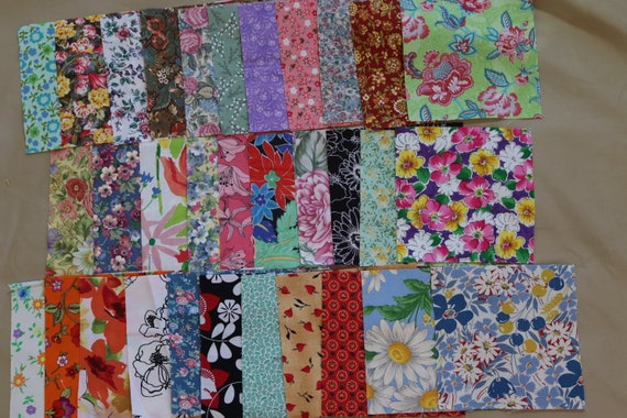 50 Precut 6 Inch Floral Fabric Squares for Quilting or Crafts / Floral  Fabric Charm Pack 