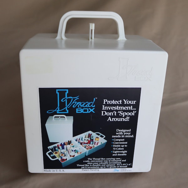 Vintage Storage Box for 72 Spools of Thread - Plastic Storage Box for Thread