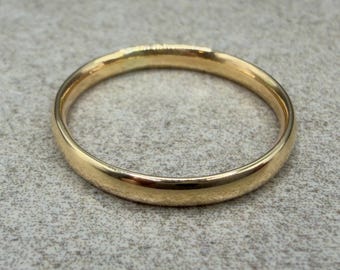 Gold Wedding Ring | Court Band | Comfort Fit | Hallmarked | Handmade in the UK