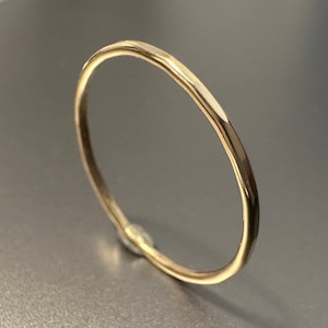 9ct Yellow Gold Hammered Stacking Ring | Solid Gold | Gold Forever | Recycled Materials | Brand New | Handmade in the UK