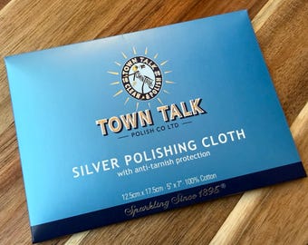 Town Talk Silver Polishing Cloth | Anti-Tarnish